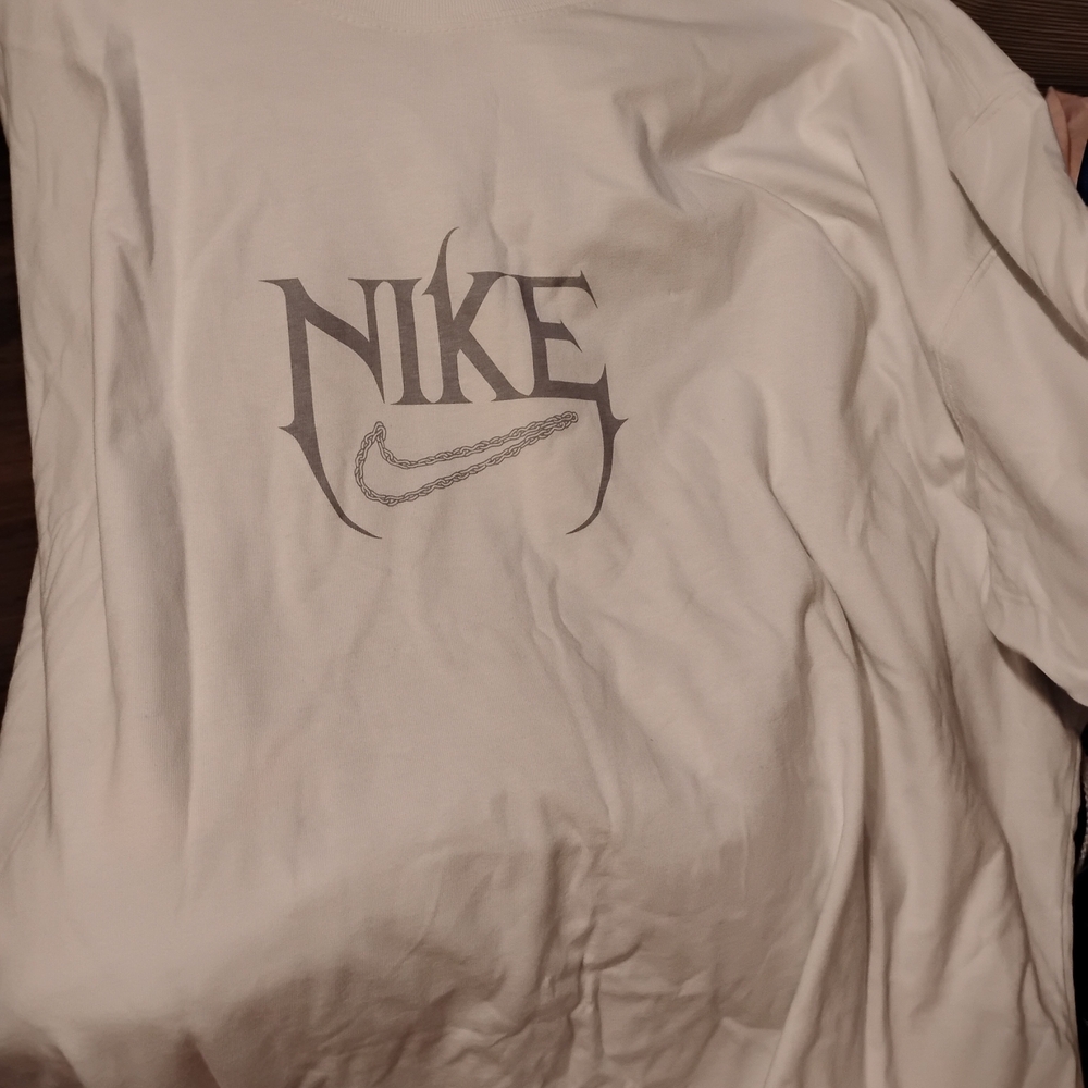 Nike White Tee with Gray Logo